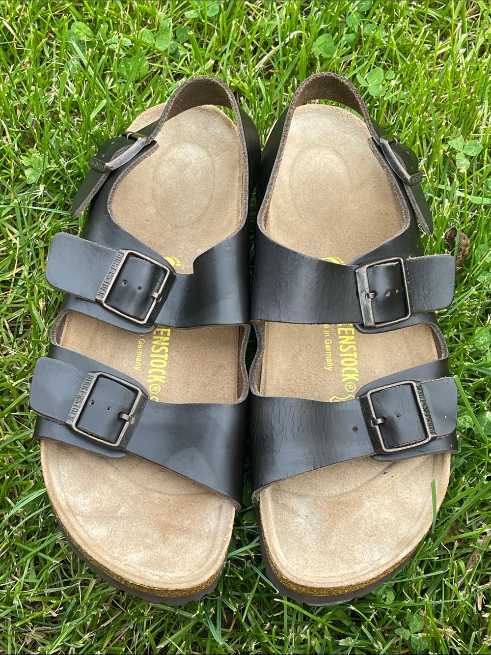 Birkenstock Black Two-Buckle Leather Sandals size 9.5 men’s